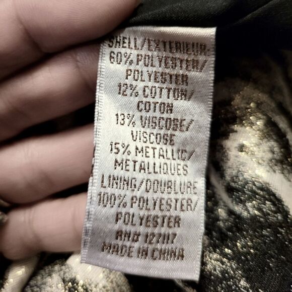 Badgley Mischka Collection  Zebra Print Dress Gold Black Size 2 - Picture 10 of 10